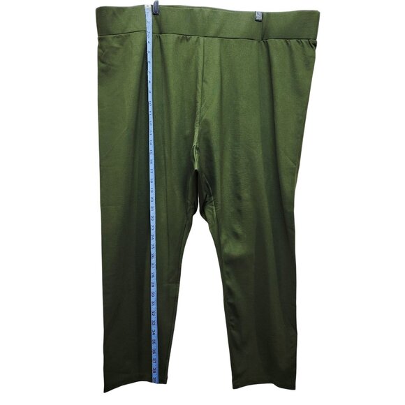 Essentials Womens 4X Green Leggings Plus Size Stretch Pants - Picture 3 of 6